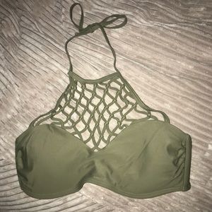 Green Halter Bikini Top